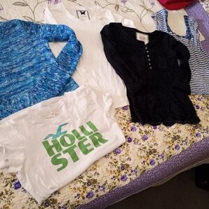 11pc Y2K Hollister Name Brand Abercrombie Babydoll Preppy Shirts M 90s VTG Me
